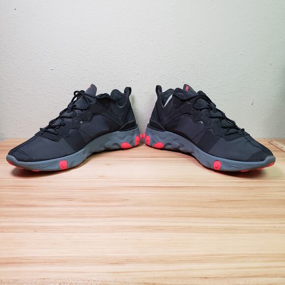 Nike Mens Size 12 React Element 5S Running Shoe Black Solar Red Athletic Sneaker main image 4